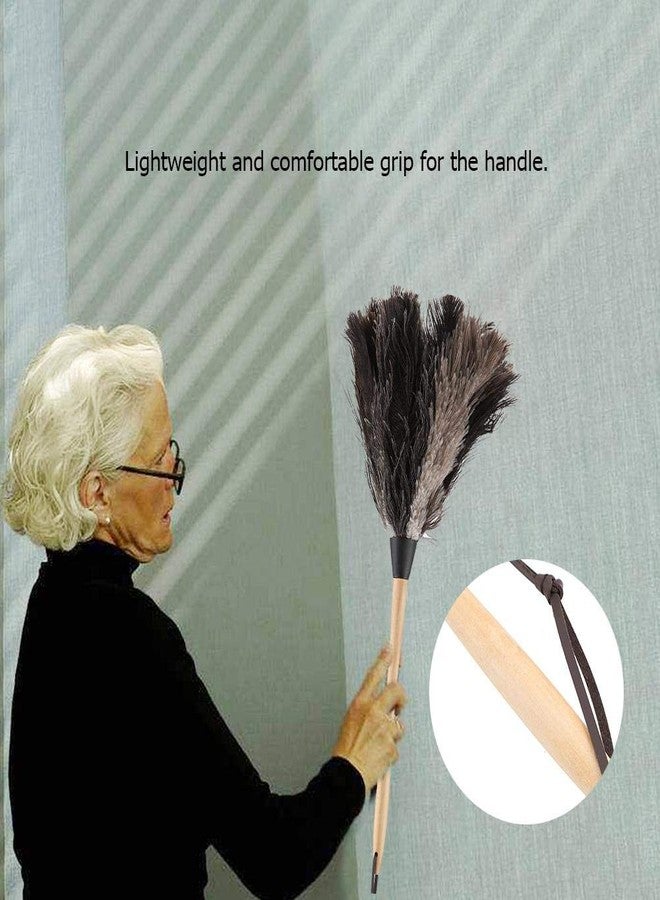 Fdit Handmade Washable Non-electrostatic Ostrich Duster with Wooden Handle Household - Image 4