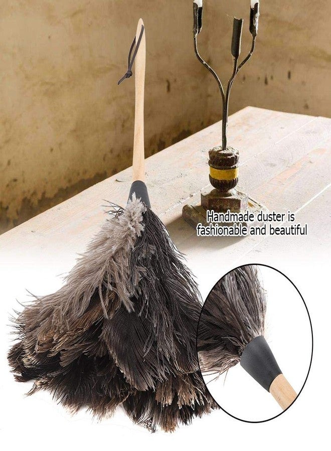 Fdit Handmade Washable Non-electrostatic Ostrich Duster with Wooden Handle Household - Image 5