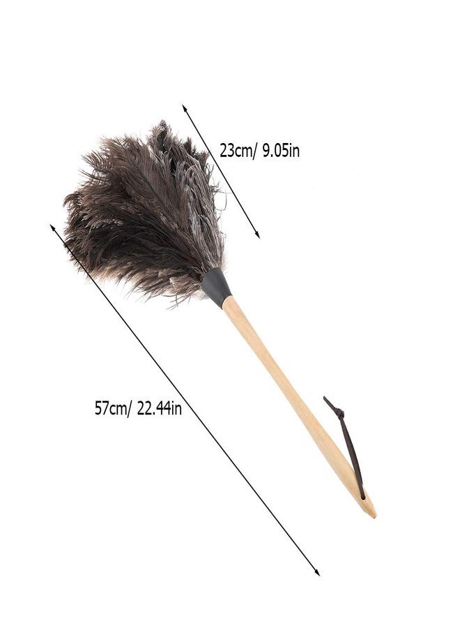 Fdit Handmade Washable Non-electrostatic Ostrich Duster with Wooden Handle Household - Image 2