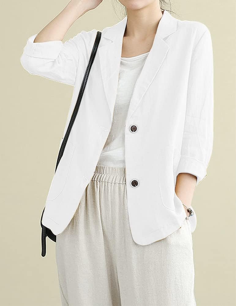 IDEALSANXUN White Blazer for Women Casual Blazer Jackets for Women (Small, White) - Image 2