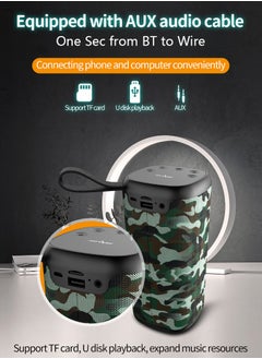 Zealot ZEALOT S35 Black Camouflage Portable Bluetooth Speaker Outdoor HIFI Subwoofer Music Box  - Image 4