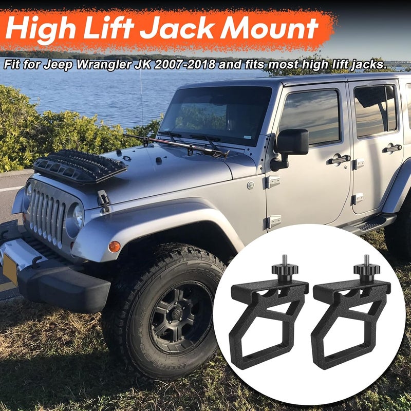 ZAMLIE High Lift Jack Hood Mounts for Jeep Wrangler JK - Image 3