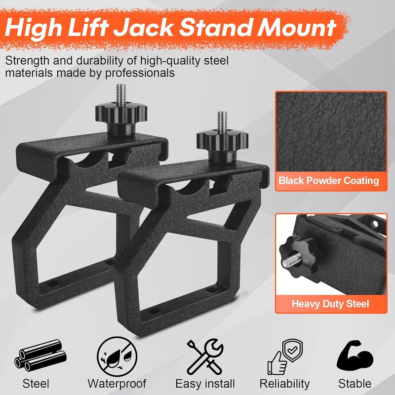 ZAMLIE High Lift Jack Hood Mounts for Jeep Wrangler JK - Image 2