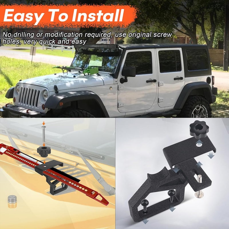 ZAMLIE High Lift Jack Hood Mounts for Jeep Wrangler JK - Image 5