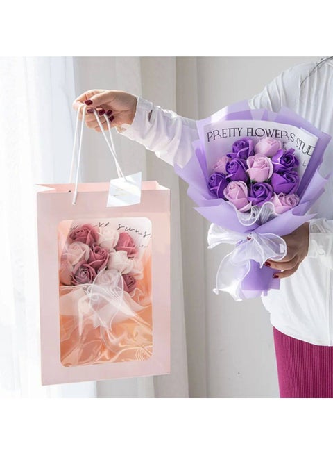 Preserved Rose Bouquet, Artificial Flower Bouquet with Gift Box for Christmas, Couples, Birthdays with Yellow Silk 1.5m