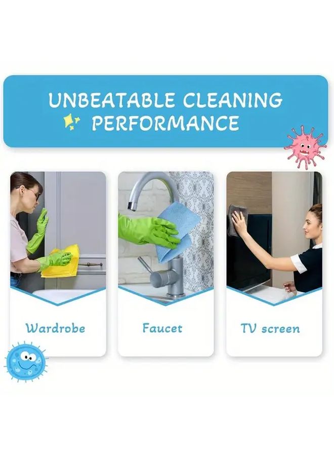 Grey Yellow Blue Microfiber Cloths 6 Pack 15.75x15.75 Inch Guest Towels Car Care Rags Kitchen Cleaning Wipes Dusting Cloths for Auto - Image 5