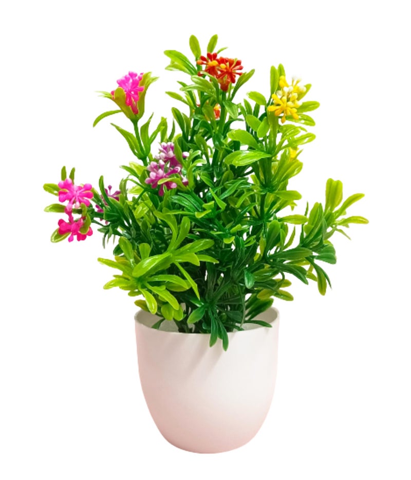 Dekorly Artificial Potted Plants, 8 Pack Artificial Plastic Eucalyptus Plants Small Indoor Potted Houseplants, Small Faux Plants for Home Decor Bathroom Office Farmhouse (Multi-H) - Image 3