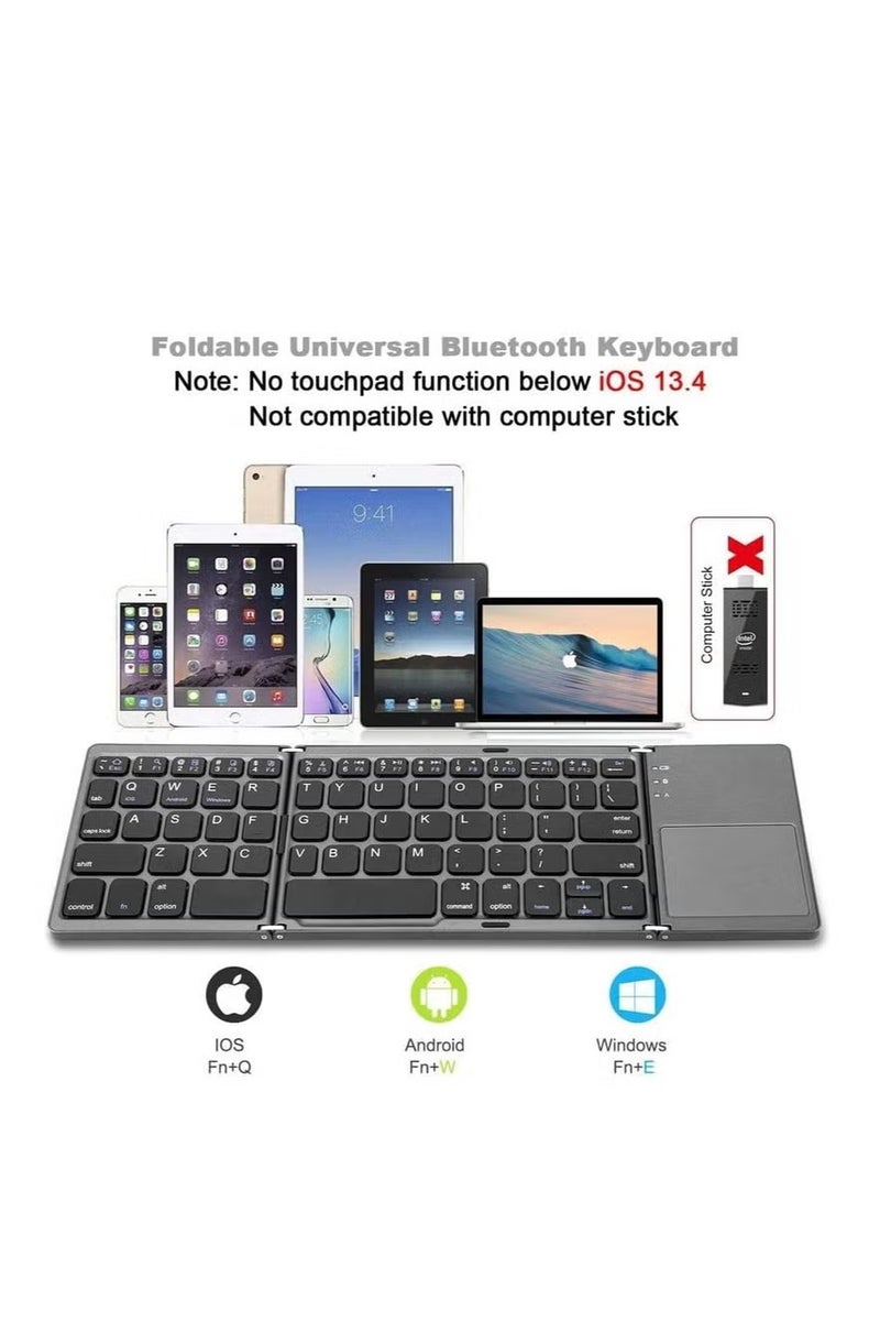 UMIXPRO Ultra Thin Mini Bluetooth 3.0 Foldable Keyboard Wireless Folding BT With Touchpad Keyboard compatible with Tablet PC Laptop Mobilephone - Image 4