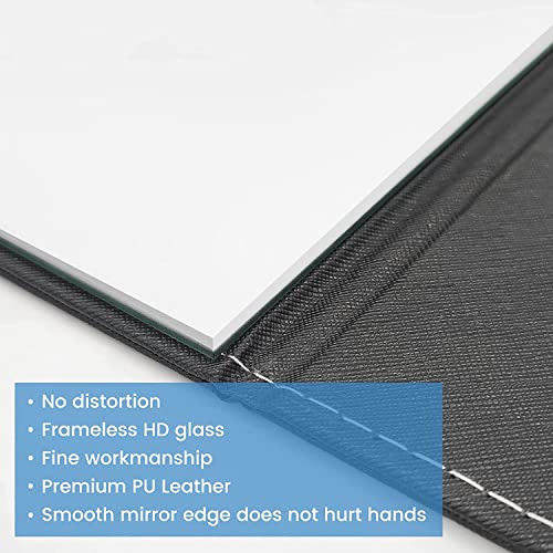 HENIJ® Folding Vanity Makeup Mirror - Free Standing Super HD Mirror Makeup Mirror Travel Compact Pocket Make Up Mirror for Desk, Office, Home, Camping, Travel (Black-Pack of 1) - Image 4
