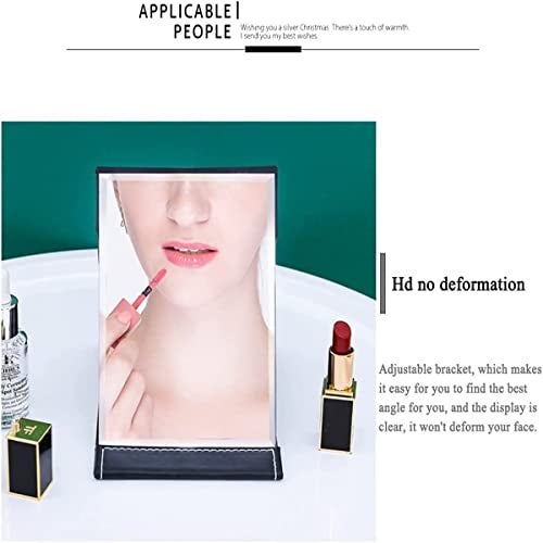 HENIJ® Folding Vanity Makeup Mirror - Free Standing Super HD Mirror Makeup Mirror Travel Compact Pocket Make Up Mirror for Desk, Office, Home, Camping, Travel (Black-Pack of 1) - Image 5