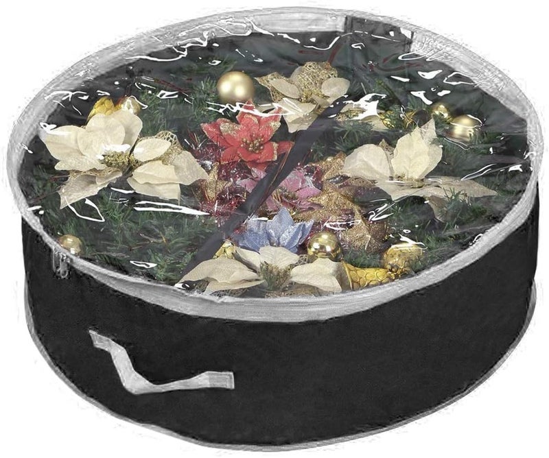 Primode Wreath Storage Bag 36" | Garland Wreaths Container with Clear Window for Easy Xmas Holiday Storage | Durable 600D Oxford Material - Image 1