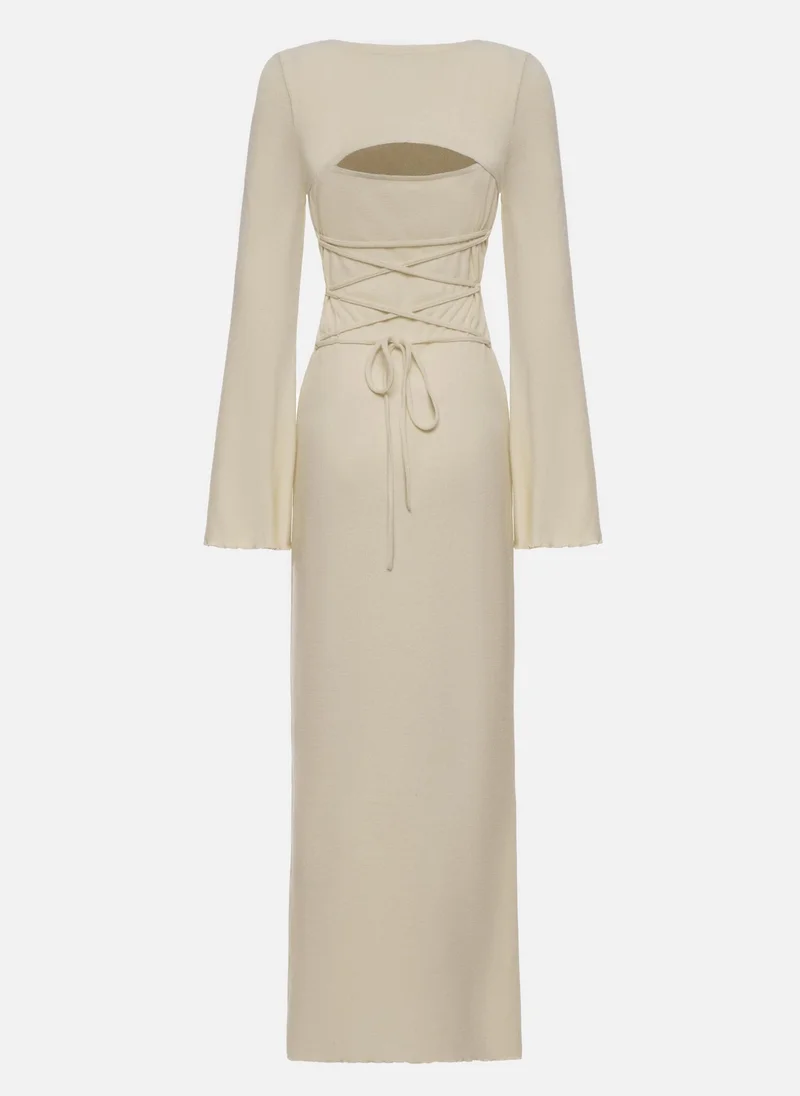 Lichi Jersey maxi dress with lace-up back