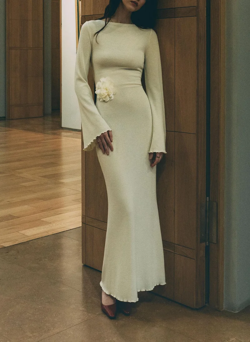 Lichi Jersey maxi dress with lace-up back