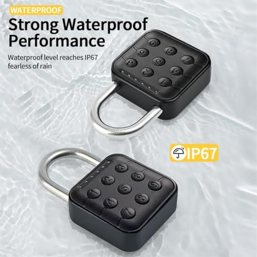 SMILEDRIVE® Aluminum Combination Lock Digital Mini Padlock- Ip67 Waterproof with 6-Digit Password and 1 Year Standby - Image 5