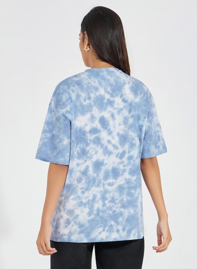 Styli Oversized Tie-Dye Print T-Shirt with Dropped Shoulder  - Image 5