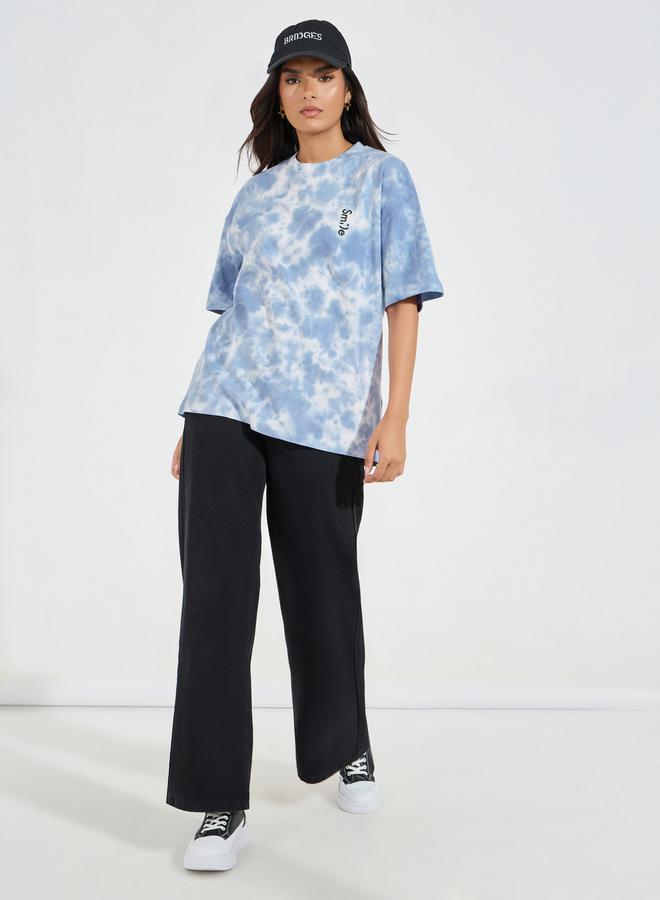 Styli Oversized Tie-Dye Print T-Shirt with Dropped Shoulder  - Image 2