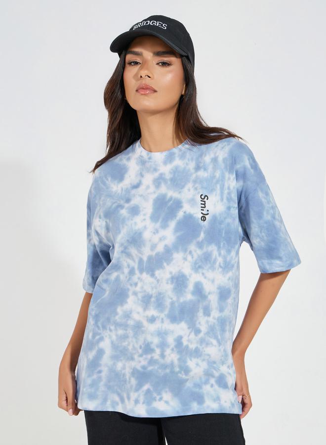 Styli Oversized Tie-Dye Print T-Shirt with Dropped Shoulder  - Image 3