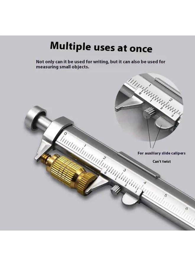 قلم حبر جاف أزرق مع مسطرة 0-100 ملم أداة قياس دقيقة بدقة 0.01 ملم تصميم مريح - Image 5