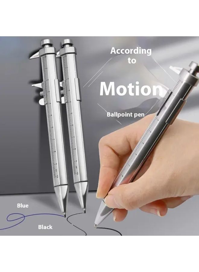 قلم حبر جاف أزرق مع مسطرة 0-100 ملم أداة قياس دقيقة بدقة 0.01 ملم تصميم مريح - Image 1