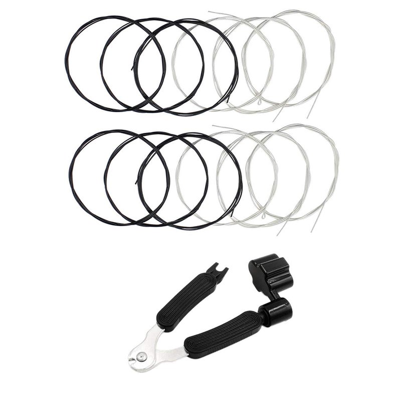 JYsun Black Nylon Classical Guitar Strings - 2 Sets and 3 in 1 Restringing Tool with Winder, Cutter, Pin Puller - Image 1