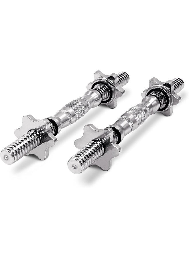 PROIRON PROIRON Dumbbell Bar 14 Inches Spinlock Dumbbell Handles Standard 1” Weight Bar (Pair with 4 Metal Spinlock Collars)  - Image 1