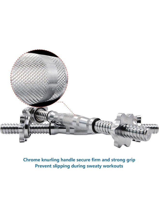 PROIRON PROIRON Dumbbell Bar 14 Inches Spinlock Dumbbell Handles Standard 1” Weight Bar (Pair with 4 Metal Spinlock Collars)  - Image 3