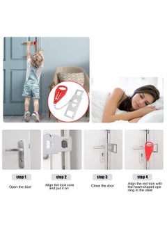 Y&D 2 Pcs Portable Door Lock Home Security Locker Travel Lockdown Perfect For Traveling Hotel Apartment College Dormitory Safety(1X Red 1 X Black)  - Image 3