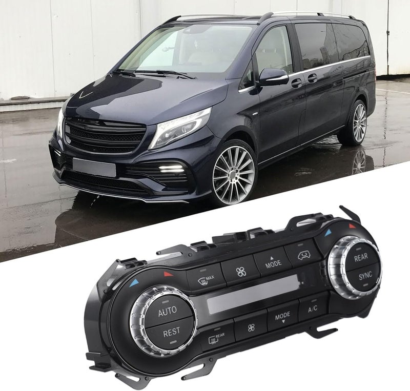 Climate Control Switch Panel for Mercedes Benz Vito, Metris, W447, W448, V260 (2016–2023) – ABS Black Replacement Panel, OEM Compatible A4779004518 / A4779019103 - Image 1