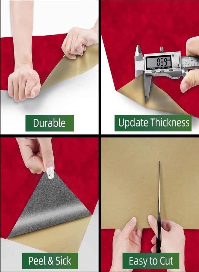 ReWallpaper 17.5in x 23ft Red Peel and Stick Wallpaper Luxury Velvet Contact Paper for Drawers Self Adhesive Elegant Textured Velvet Fabric Wallpaper Roll for Bedroom Nursery Living Room Accent Wall - Image 5