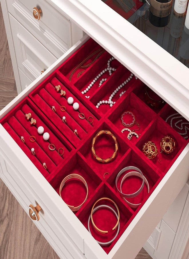 ReWallpaper 17.5in x 23ft Red Peel and Stick Wallpaper Luxury Velvet Contact Paper for Drawers Self Adhesive Elegant Textured Velvet Fabric Wallpaper Roll for Bedroom Nursery Living Room Accent Wall - Image 4