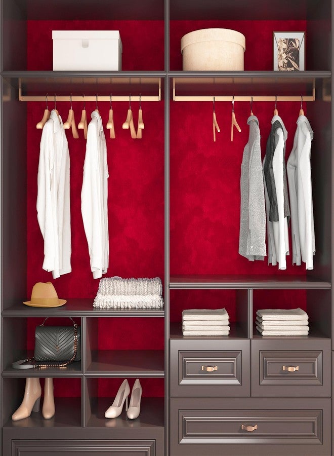 ReWallpaper 17.5in x 23ft Red Peel and Stick Wallpaper Luxury Velvet Contact Paper for Drawers Self Adhesive Elegant Textured Velvet Fabric Wallpaper Roll for Bedroom Nursery Living Room Accent Wall - Image 2