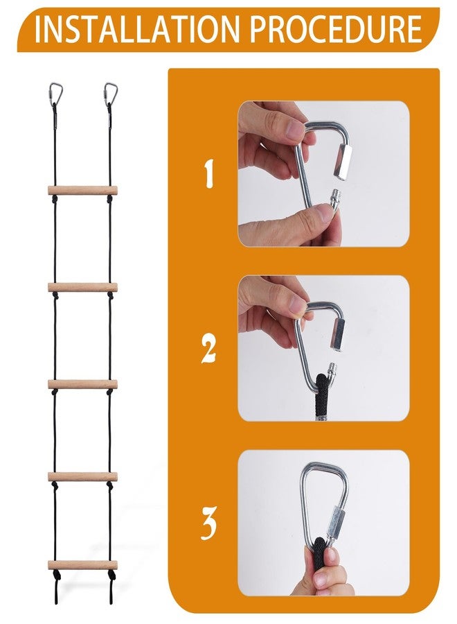 ChengFu Kids Climbing Rope Ladder, Hanging Ladder for Swing Accessories (2 Hooks) - Image 5