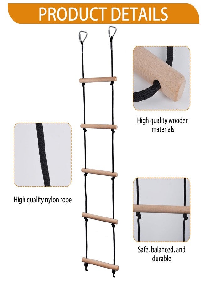 ChengFu Kids Climbing Rope Ladder, Hanging Ladder for Swing Accessories (2 Hooks) - Image 4