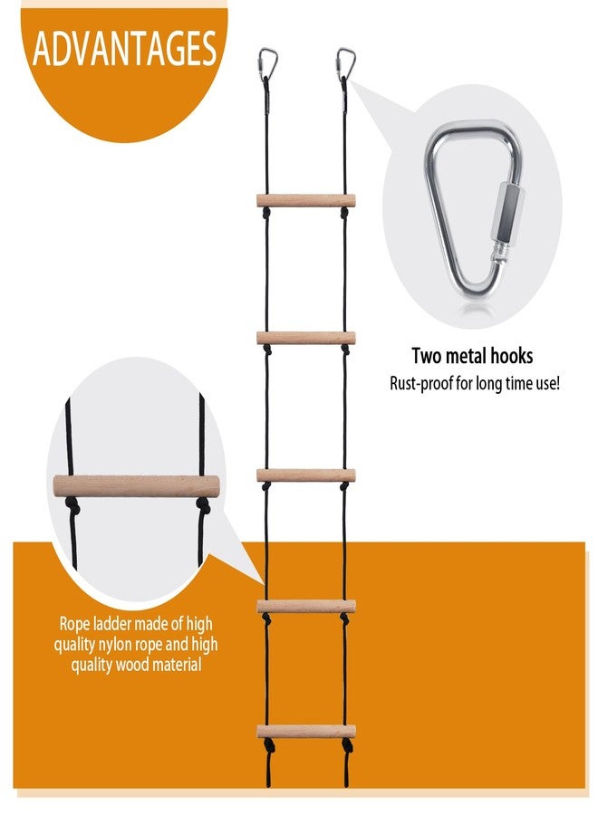 ChengFu Kids Climbing Rope Ladder, Hanging Ladder for Swing Accessories (2 Hooks) - Image 3