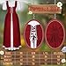 Bonuci 6 Pcs Women Renaissance Costume Fairy Dress Medieval Costume with Elf Ears Moon Head Chain and Woodland Fairy CrownSMWine Red - Image 4