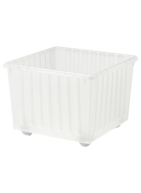 Storage Crate With Castors, White, 39X39 Cm