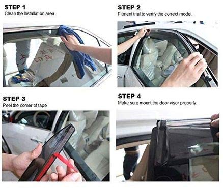 Decode Car rain Window Door Visor Wind deflectors and sunshield Protectors with Chrome/Silver Linning for car Amaze 2018 Onwards - Image 3
