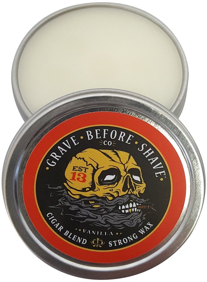 GRAVE BEFORE SHAVE Fisticuffs Cigar Blend Strong Hold Mustache Wax 1 OZ. Tin - Image 2