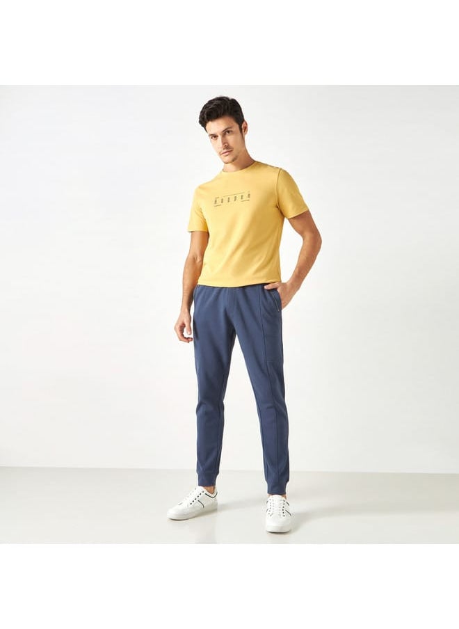 Iconic Slogan Print Pique T-shirt with Crew Neck and Short Sleeves  - Image 2