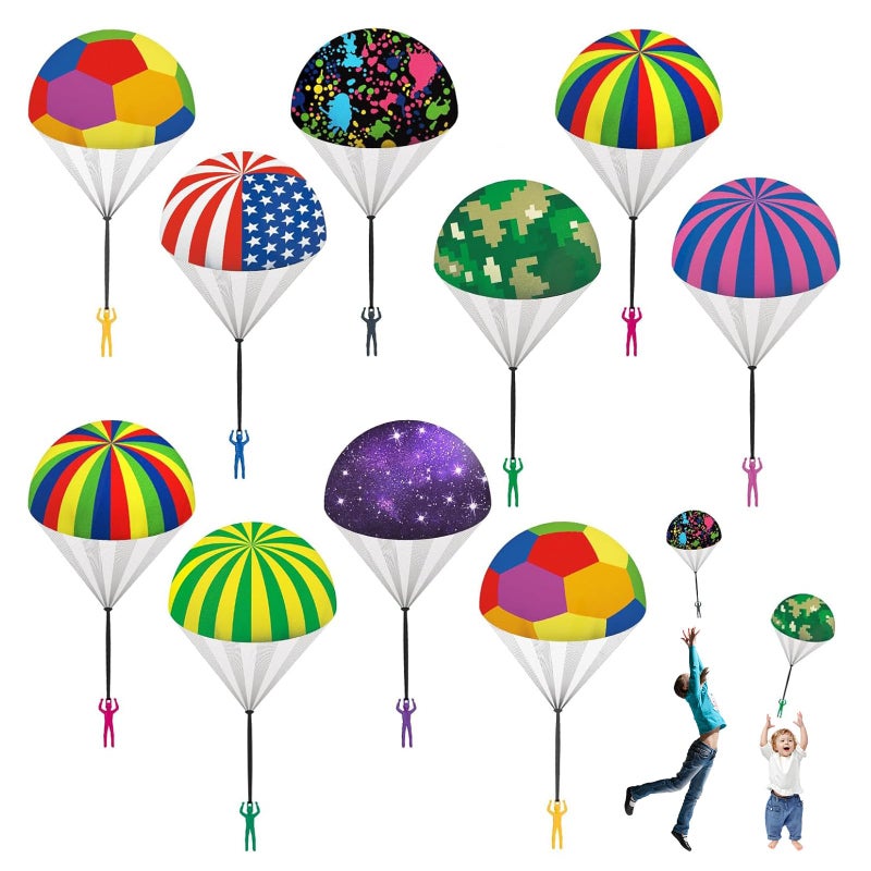 utosday Parachute Toy Easter Eggs Outdoor Flying Parachute for Kid Throwing Childrens Flying Toys with Small Figures Easter Basket Stuffers Top Indoor Hand Throw Soliders for 312 Year Old 10PCS - Image 2