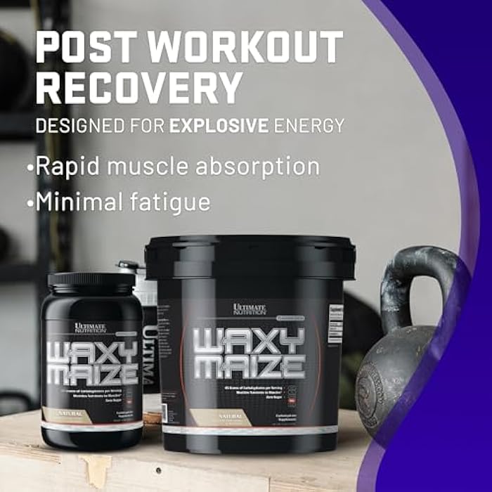 ULTIMATE NUTRITION مكمل الكربوهيدرات من ألتميت نيوترشن، ذرة وايزي - مسحوق بروتين كربوهيدرات غير منكه وباني عضلات لما بعد التمرين - بدون سكر، بدون نكهات أو ألوان أو محليات مضافة - 3 أرطال - Image 3