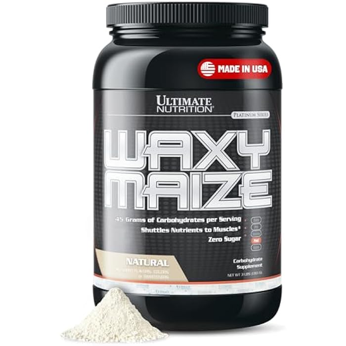 ULTIMATE NUTRITION مكمل الكربوهيدرات من ألتميت نيوترشن، ذرة وايزي - مسحوق بروتين كربوهيدرات غير منكه وباني عضلات لما بعد التمرين - بدون سكر، بدون نكهات أو ألوان أو محليات مضافة - 3 أرطال - Image 1