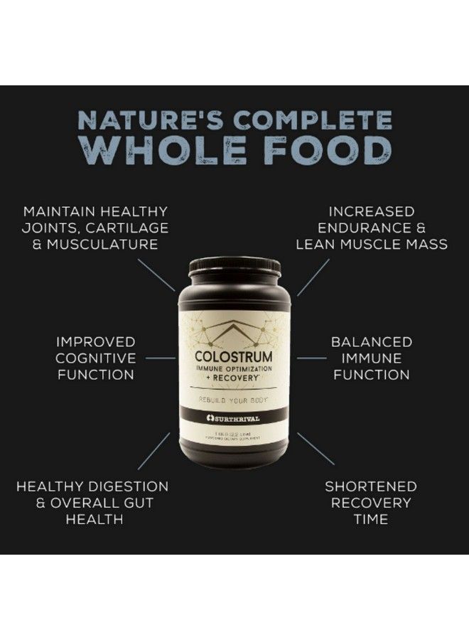 Colostrum Powder Capsules (180 Count) Immune Optimization & Recovery Dietary Supplement Gut Health Immune Support Keto Friendly