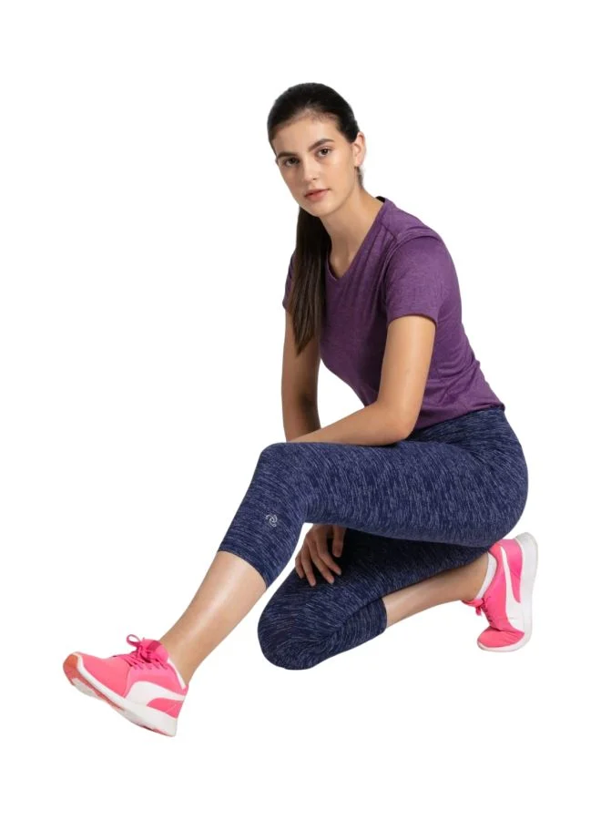 Jockey navy heather 1391 Women Super Combed Cotton Elastane Stretch Slim Fit Capri with Ultra soft Waistband for Women | Best Price UAE
