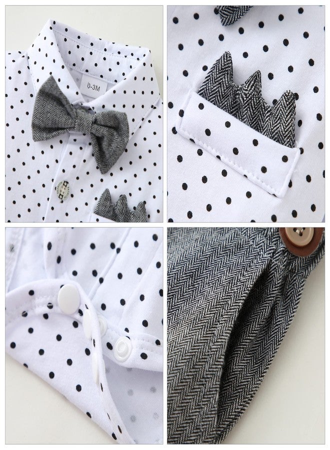 nilikastta Baby Boy Formal Outfits Baby Boy Wedding Outfit Baby Suits For Boys Dress Shirt/Bowtie/Suspender Pants Set 0-3Months - Image 5