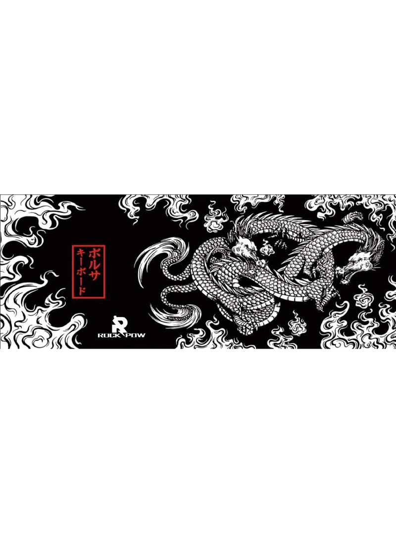 Rock Pow - Japanese Dragon Large Gaming Mousepad Keyboard Gamer Mouse Pad on The Table Speed Desk Mat Anime 800 * 300 * 3mm Mouse Mats - Image 1
