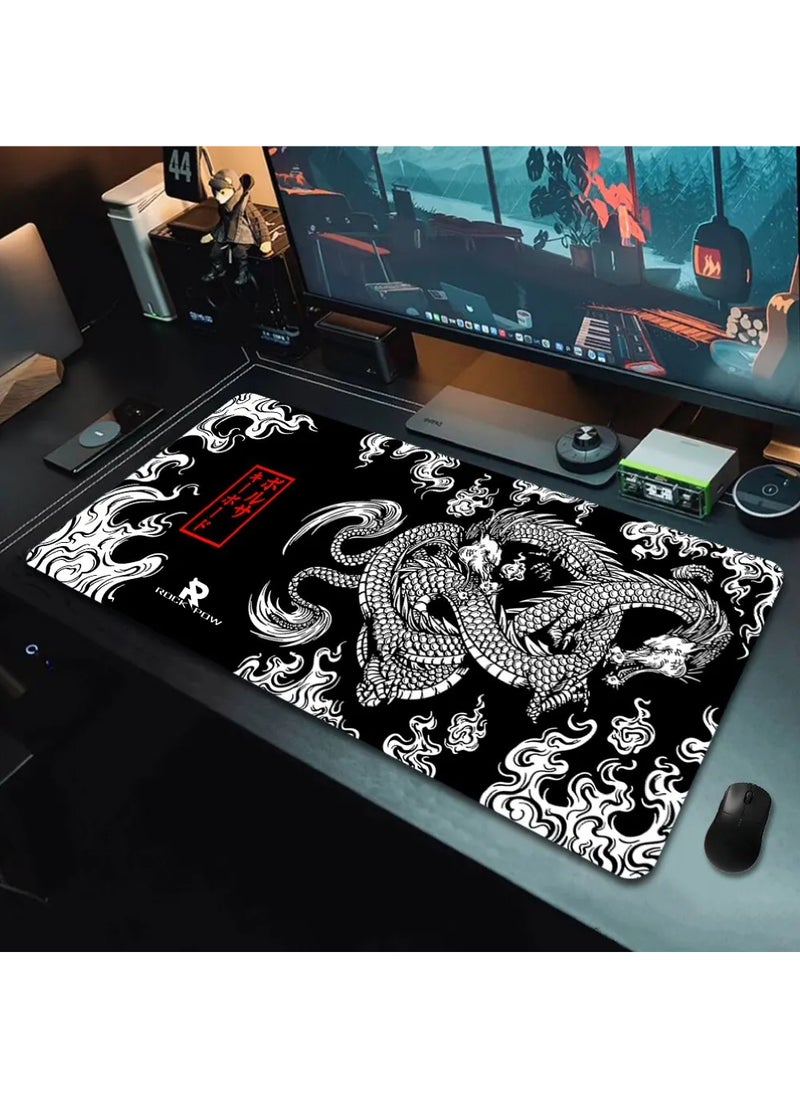 Rock Pow - Japanese Dragon Large Gaming Mousepad Keyboard Gamer Mouse Pad on The Table Speed Desk Mat Anime 800 * 300 * 3mm Mouse Mats - Image 1