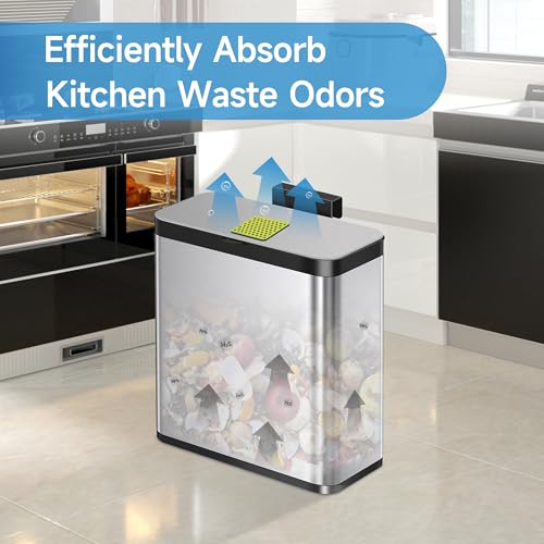 XBWW 20 Packs 3.15x3.15x0.32 Inch Odor Absorbing Filter Refills for EKO Trash Cans, Activated Charcoal Deodorizer Compatible with EKO Step & Touchless Garbage Cans with Built-in Filter Compartment - Image 5