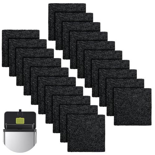 XBWW 20 Packs 3.15x3.15x0.32 Inch Odor Absorbing Filter Refills for EKO Trash Cans, Activated Charcoal Deodorizer Compatible with EKO Step & Touchless Garbage Cans with Built-in Filter Compartment - Image 1