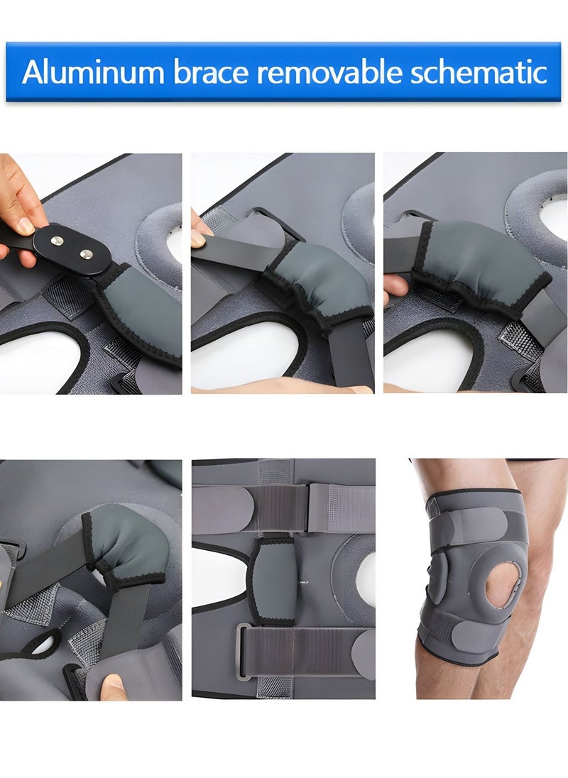 GROIC - Knee Braces for Knee Pain with Side Stabilizers,Non Slip Adjustable Knee Support for Joint Pain Relief, Injury Recovery, High-Level Support For Arthritis, ACL, LCL, MCL - Image 1